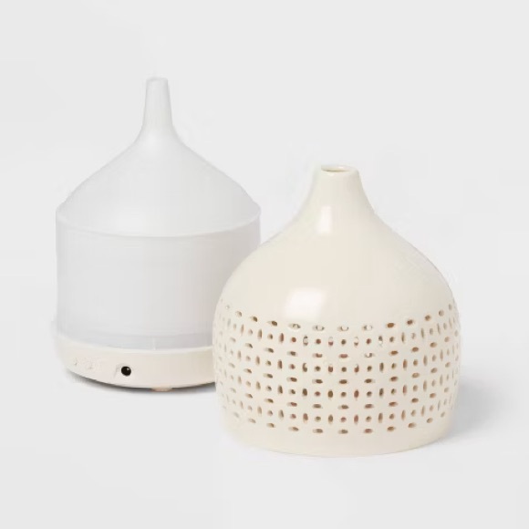 Ceramic Cutout 300ml Diffuser White - Threshold™: Ultrasonic, Aromatic, 8hr Run - Picture 2 of 6